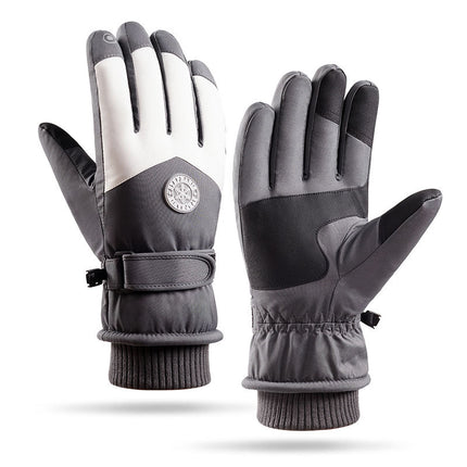 Winter ski gloves men and women warm outdoor riding motorcycle mountaineering thickened waterproof windproof cold-proof gloves A3HX
