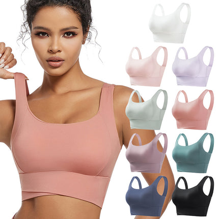 Sports Underwear Women's Fitness Running Shockproof Yoga Beauty Vest plus size No Steel Ring Anti-sagging Push-up Sports Bra