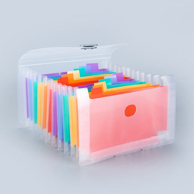 New A6 three-sided bill holder 13 mini organ bag PP rainbow inside page invoice receipt storage holder wholesale