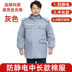 Gray mid-length cotton jacket / M/165( 50-60kg )