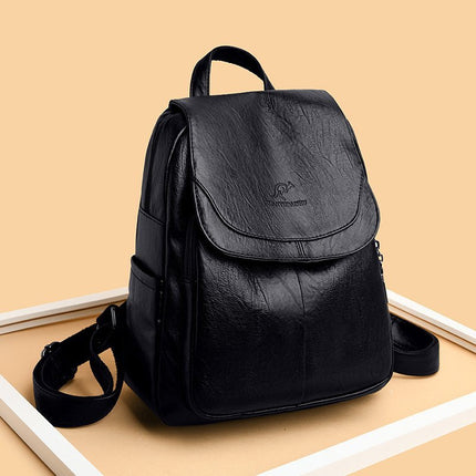 New Soft Leather Women's Backpack Women's 2024 New Fashionable Pure Soft Leather Backpack Large Capacity Student Schoolbag Women's Bag