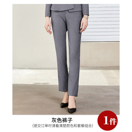 High-end professional suit suit women's spring and autumn new temperament sales department jewelry store hotel front desk reception work clothes