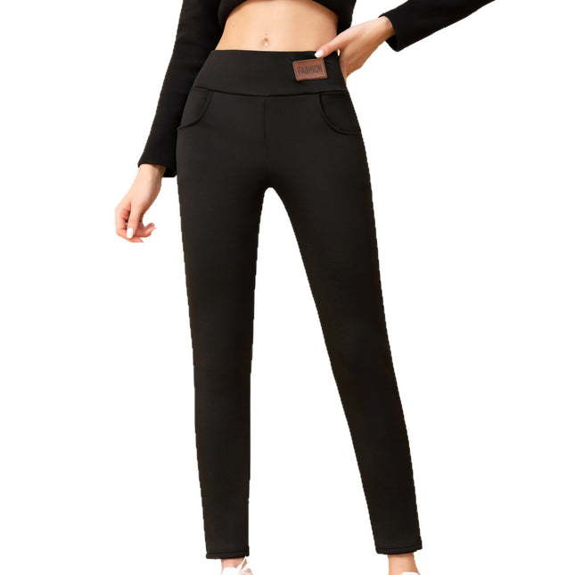 Daifa Foreign Trade Women's Winter Plus Lamb Velvet Pants Thickened High Waist Slimming Pencil Pants Leggings Outer Wear