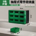 A909dgn dark green 9 drawers