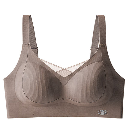 Traceless Underwear Women's Small Chest Push-up Lace Strapless Anti-sagging Comfortable Breathable Fixed Cup Breast Bra