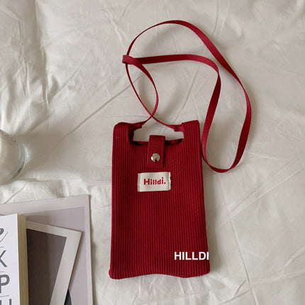 Dopamine mini phone bag for women spring and summer fashionable new ins simple shoulder messenger bag solid color small change bag