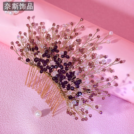Naisa326 Colorful Crystal Wedding Dress Accessories Rhinestone Crown Wedding Bride Preparation Supplies Styling Headdress