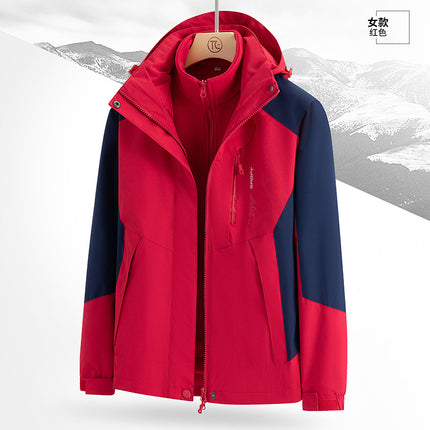 Three-in-One Couple's Detachable Jacket for Traveling in Xizang Mountain Windproof Waterproof Outdoor Mountaineering Suit