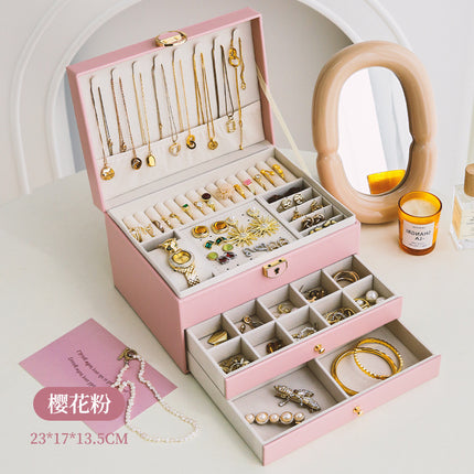 Jewelry Storage Box, Exquisite Necklace, Earrings, Gold Hand Jewelry, Earrings, Jewelry Box, Large Capacity, 2025 Model Drawer