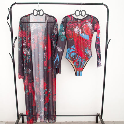 2025 New Sun-Protective Mesh Cross-Border One-Piece Bikini Swimsuit for Women in Russia