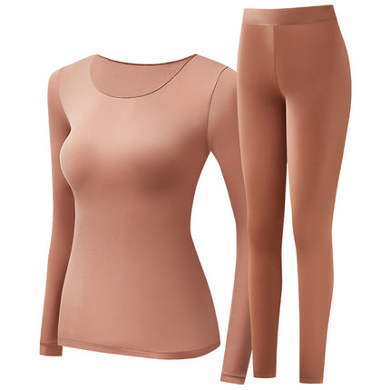 21701 Hyaluronic Acid Skin-beautifying Clothes Long-sleeved Heat-storing Traceless Lightweight Muscle-bottomed Long Johns suit Warm-keeping Underwear for Women