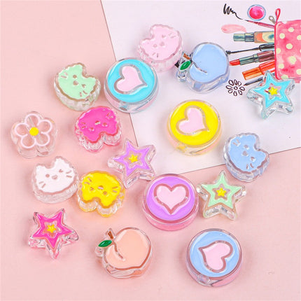 Acrylic love five-pointed star drop oil cartoon accessories DIY bracelet material homemade mobile phone case key chain hanging chain