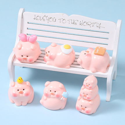Resin stereo cartoon pig diy jewelry accessories car micro landscape ornaments keychain blind bag handmade materials