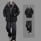 8088 black cotton coat + 109 black jeans / S (original high quality)
