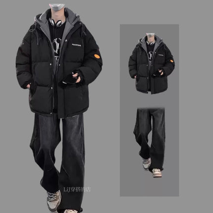 Little Sweet Potato Autumn and Winter Boys Cotton-padded Jacket Wear Sweatshirt suit Fashion Casual Two-piece Set Three-piece suit