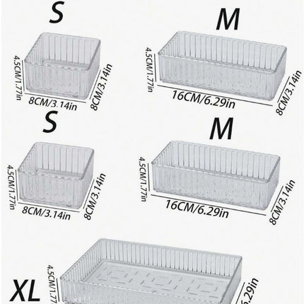 Transparent Wavy Drawer Storage Box Can Be Stacked with Storage Racks Desktop Cosmetics Storage Basket Sundry Partition Box