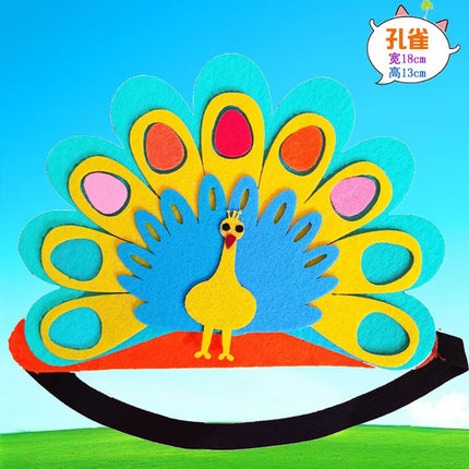 Animal Headwear Kindergarten Performance Props Children's 61 Birds Headgear Magpie Swallow Rhododendron Games Headgear