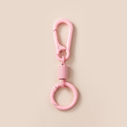 Colorful Breathing Rebound Ring Keychain Solid Color Simple Zinc Alloy Car Cross-Border Carabiner Keychain