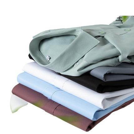 Bamboo fiber short sleeve shirt summer men's high-end bamboo fiber white shirt casual business commuter men's wholesale