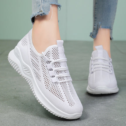 Women's Shoes 2026 Spring New Style Single Shoes Cross-Border Wholesale Lightweight Soft-Soled Women's Shoes Mesh Hollow Casual Sports Shoes