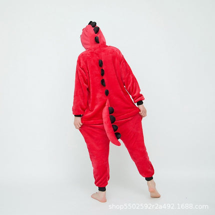 Mixed batch autumn and winter flannel cartoon one-piece pajamas home performance clothes toilet version adult home clothes pajamas