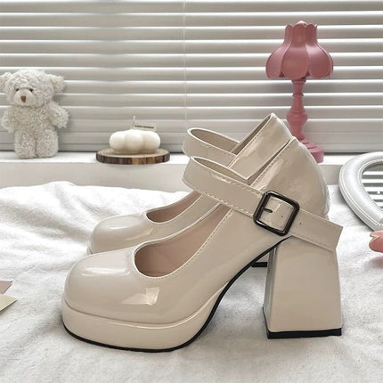 Bow Fairy French Pearl White High Heels Small Waterproof Spring & Fall New Shoes