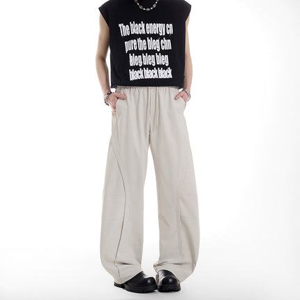 High Street Trendy Men's Pants 2025 Summer New Men's Casual Pants Loose Scimitar Pants Unisex Trendy Pleated Long Pants