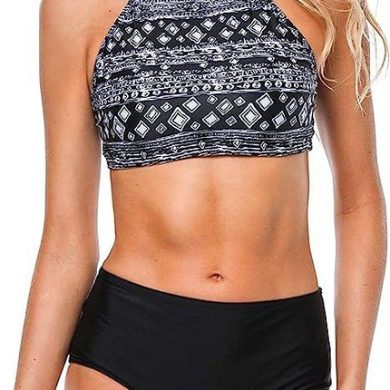 2024 Amazon Fashion ethnic style bikini two-piece swimsuit push up split swimsuit female bikini female