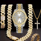 Platinum (watch + bracelet + necklace + cross necklace + ring) (original strap)