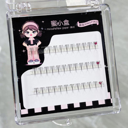 No need to apply glue to the lower eyelashes! Wide stem glue-free small flame false eyelashes upper mirror natural transparent stem lower eyelashes