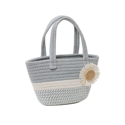 Artistic Chinese-Style Woven Bags for Women, New Summer Straw Floral Shoulder Bags, Casual Handbags, Chinese-Style Bags