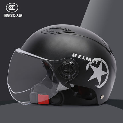 ABS material helmet battery car helmet 3C certification electric car helmet men and women four seasons universal summer helmet
