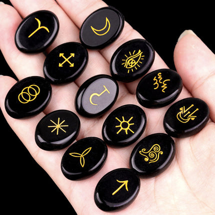 witches runes witch runes natural crystal agate semi-precious stone carvings such as nilune runes