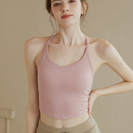 Integrated Beauty Back Yoga Sports Vest Women's Professional Pilates Training Shockproof Running Bra Fitness Underwear Summer