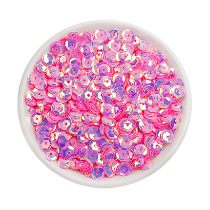 6MM round curved surface hole PVC sequins jewelry accessories concave and convex surface wholesale flat bottom hexagonal sewing clothing beads