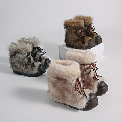 2025 Autumn/Winter New Fashionable Women's Snow Boots with Thick Soles, Stylish, Warm, and Cold-Resistant, Available for Export