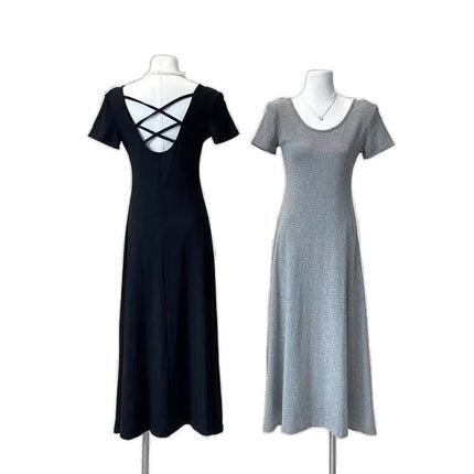 Tiktok Influencer Picks New Summer Style Waist Slimming Pleated Skirt with Hollow Back Design Fishtail Dress for Women