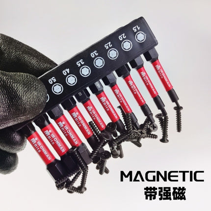 10-hole hexagon socket head plum blossom head suit black S2 material impact resistant 25,50 long cross-border Amazon