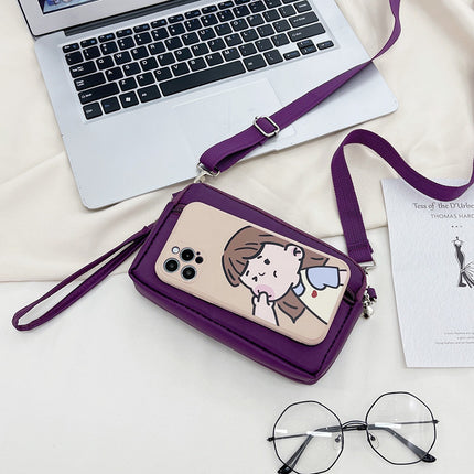 2023 New Shoulder Crossbody Bag Middle-aged and Elderly Mother Bag Oxford Cloth Multi-layer Casual Crossbody Mobile Phone Coin Purse Bag