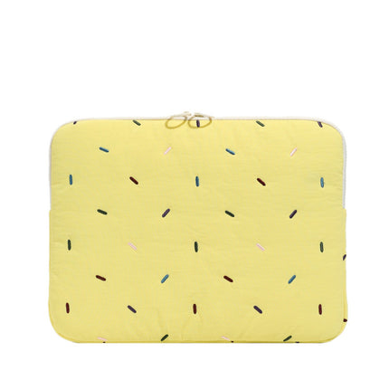 K-Style of Rainbow Strip Embroider Soft Girl Candy Color Liner Bag 11inch iPad Tablet Bag 14inch Laptop Bag