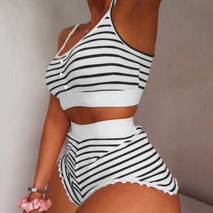 European and American Foreign Trade Cross-Border Sales Strawberry Print Camisole Two-Piece Loungewear Sweet Pajamas Stylish Sweet Style