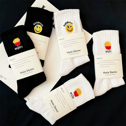 Socks Men's Cotton Socks Autumn and Winter Explosions Men's Long Socks New Embroidered Men's Socks Odor-proof Boneless Socks
