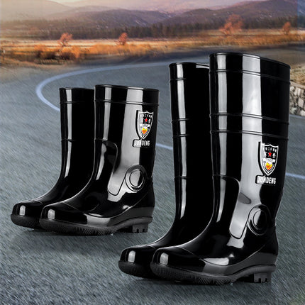 Extra Large Size Men's and Women's Mid-high Rain Boots Non-slip Waterproof Shoes fleece-lined Thickened Rain Boots Labor Protection Shoes Rubber Shoes Summer Shoes