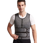 Plus size men's double belt zipper vest gray / 3XL