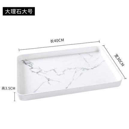 White Plastic Tray Rectangular Tea Tray Household Baking Tray Tea Cup Scandinavian Accessible Luxury Water Cup Storage Melamine