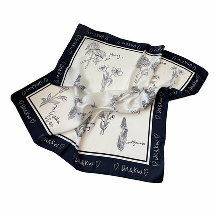 2023 new spring scarves 70x 70 square scarf silk scarf female pale green healing scarf