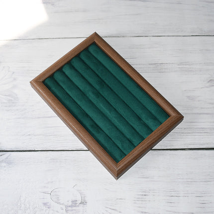 Walnut Color Jewelry Tray Ring Storage Box Solid Wood Ring Plate Earrings Earrings Bracelet Display Jewelry Display Rack