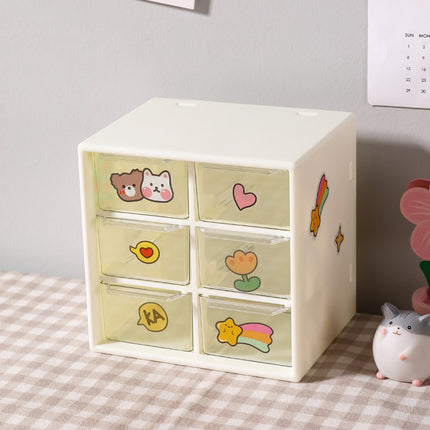 Yq0039 Nine-Compartment Drawer-Style Transparent Storage Box for DIY Accessories Desktop Storage Cabinet