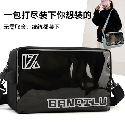 Bange Road Crossbody Bag for Men, Wet and Dry Separation Sports Gym Bag, Pvc Sneaker Bag, Shoulder Bag for Women, National Trend Style