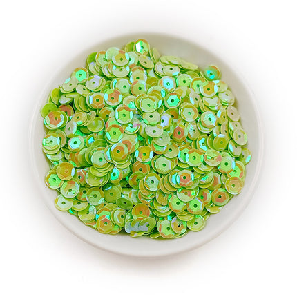6MM round curved surface hole PVC sequins jewelry accessories concave and convex surface wholesale flat bottom hexagonal sewing clothing beads